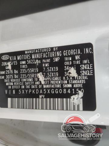 5XYPKDA5XGG084150 2016 KIA SORENTO photo no. 13