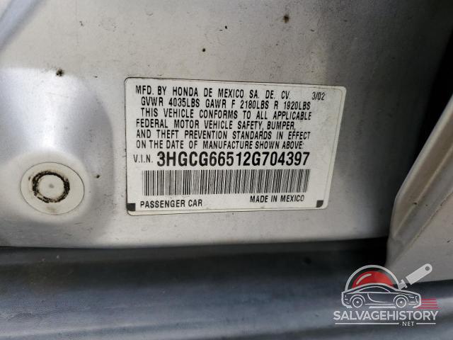 3HGCG66512G704397 2002 HONDA ACCORD photo no. 12