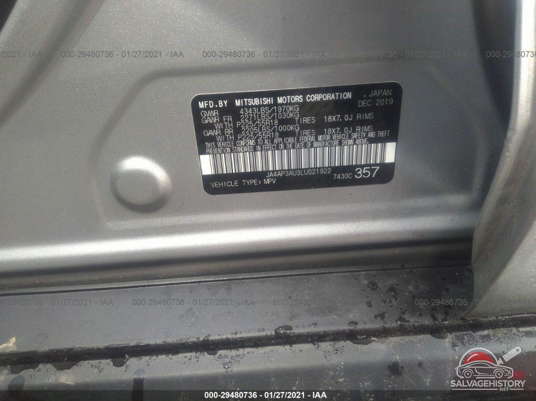 JA4AP3AU3LU021922 2020 MITSUBISHI OUTLANDER SPORT photo no. 9