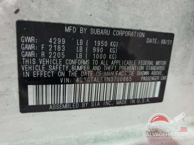 4S3GTAL66N3700865 2022 SUBARU IMPREZA photo no. 14