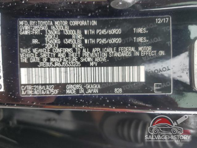 JTEBU5JR6J5533235 2018 TOYOTA 4RUNNER SR photo no. 13