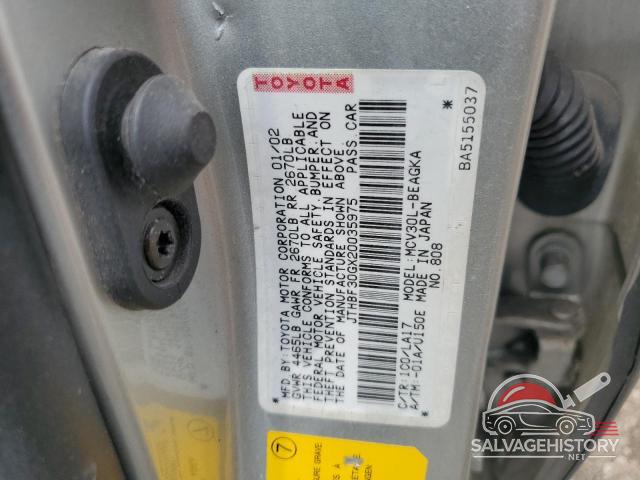 JTHBF30GX20035975 2002 LEXUS ES300 photo no. 12