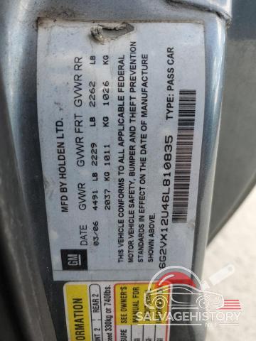6G2VX12U46L810835 2006 PONTIAC GTO photo no. 12