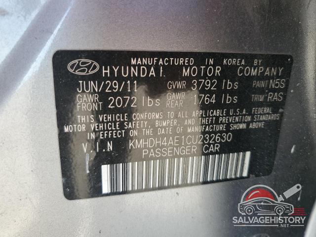 KMHDH4AE1CU232630 2012 HYUNDAI ELANTRA photo no. 13
