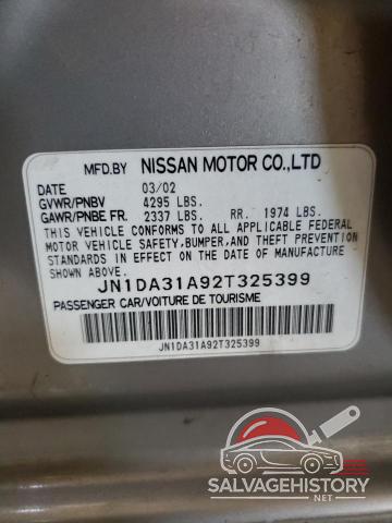 JN1DA31A92T325399 2002 NISSAN MAXIMA photo no. 12