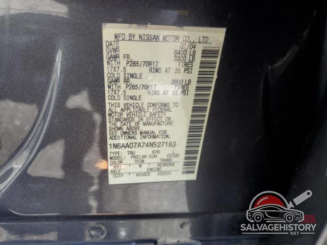 1N6AA07A74N527183 2004 NISSAN TITAN photo no. 12