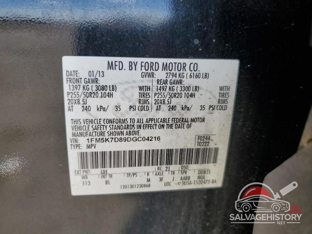 1FM5K7D89DGC04216 2013 FORD EXPLORER photo no. 14