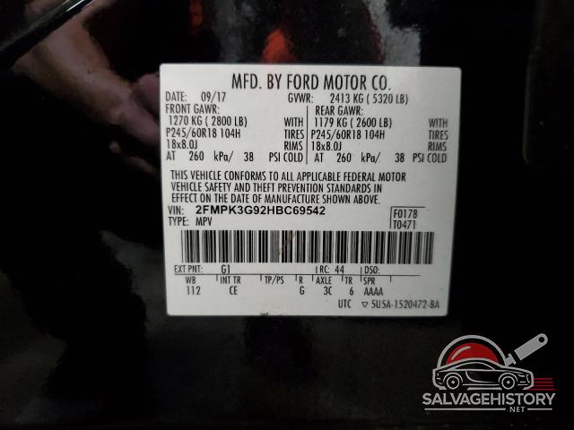 2FMPK3G92HBC69542 2017 FORD EDGE photo no. 14