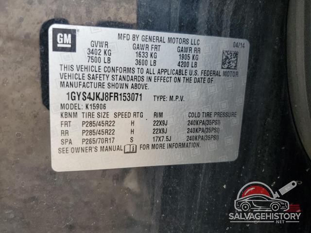 1GYS4JKJ8FR153071 2015 CADILLAC ESCALADE photo no. 13