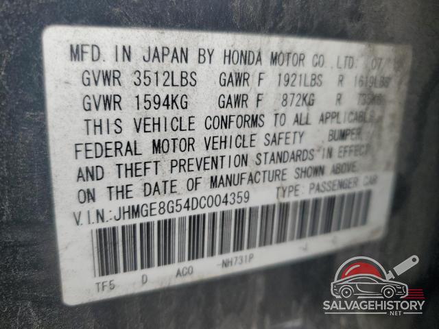 JHMGE8G54DC004359 2013 HONDA FIT photo no. 12