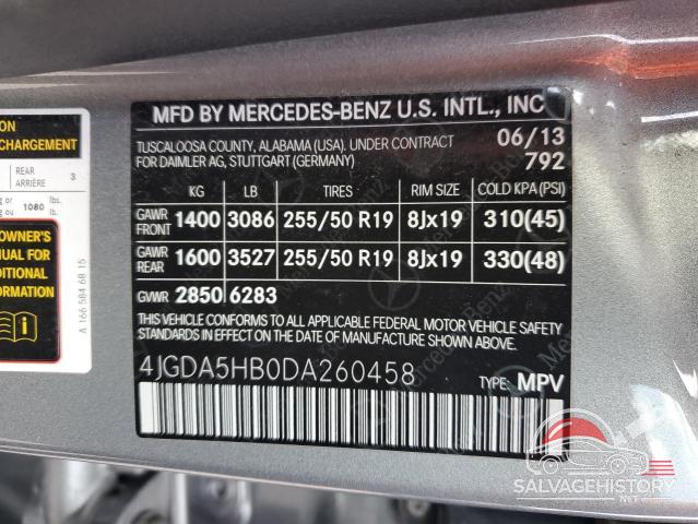 4JGDA5HB0DA260458 2013 MERCEDES-BENZ M-CLASS photo no. 13