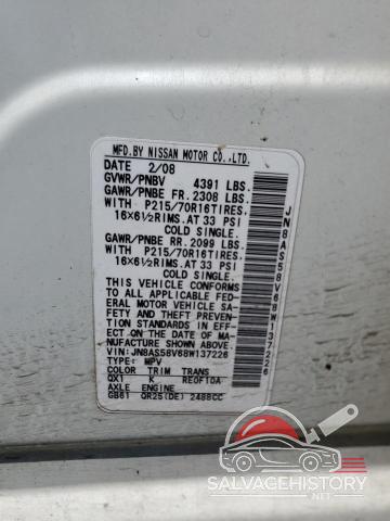 JN8AS58V68W137226 2008 NISSAN ROGUE photo no. 13