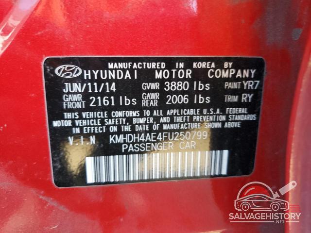 KMHDH4AE4FU250799 2015 HYUNDAI ELANTRA photo no. 12