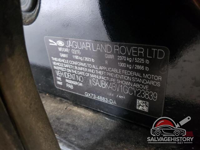 SAJBK4BV1GCY23839 2016 JAGUAR XF photo no. 12