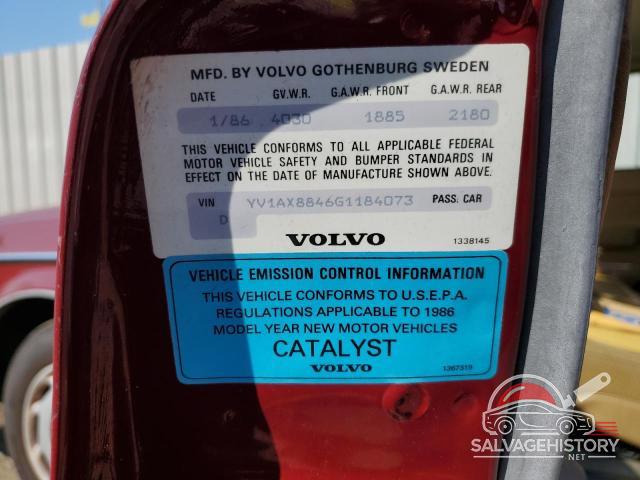 YV1AX8846G1184073 1986 VOLVO 244 photo no. 12