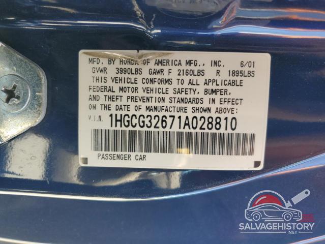 1HGCG32671A028810 2001 HONDA ACCORD photo no. 13
