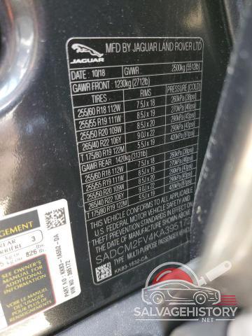 SADCM2FV4KA395172 2019 JAGUAR F-PACE photo no. 13