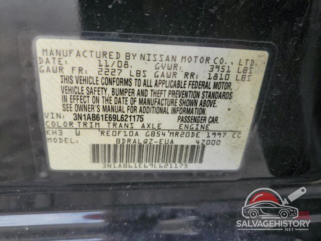 3N1AB61E69L621175 2009 NISSAN SENTRA photo no. 12