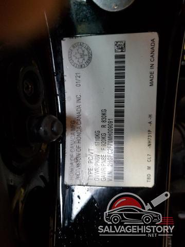 2HGFC2F70MH009091 2021 HONDA CIVIC photo no. 12