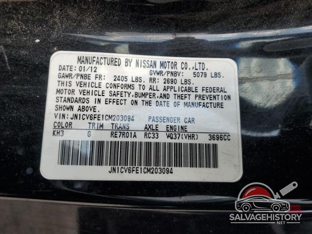 JN1CV6FE1CM203094 2012 INFINITI G37 photo no. 12