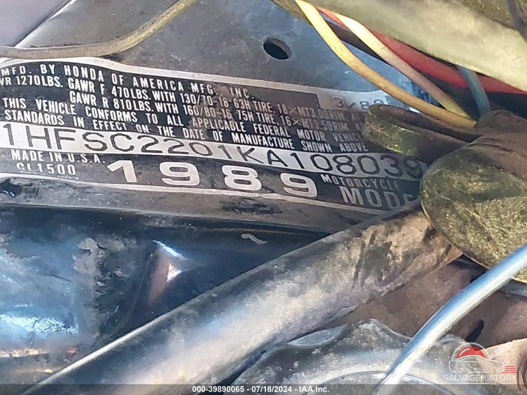 1HFSC2201KA108039 1989 HONDA GL1500 photo no. 10