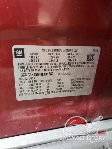 3GNCJNSB9HL131262 2017 CHEVROLET TRAX photo no. 13