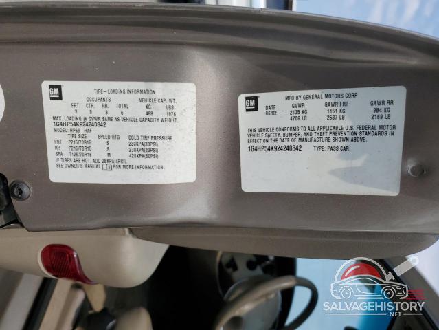 1G4HP54K924240842 2002 BUICK LESABRE photo no. 12