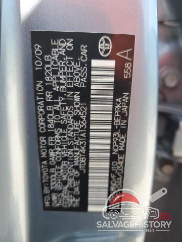 JTDBT4K31A1364521 2010 TOYOTA YARIS photo no. 12