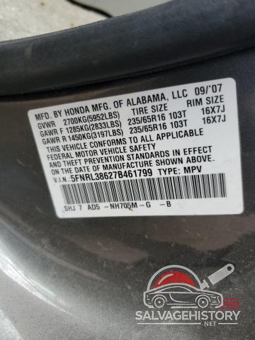 5FNRL38627B461799 2007 HONDA All Models photo no. 13