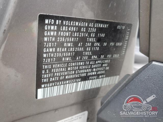 WVGBV7AX5AW523104 2010 VOLKSWAGEN TIGUAN photo no. 13