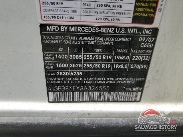 4JGBB86EX8A326555 2008 MERCEDES-BENZ M-CLASS photo no. 13