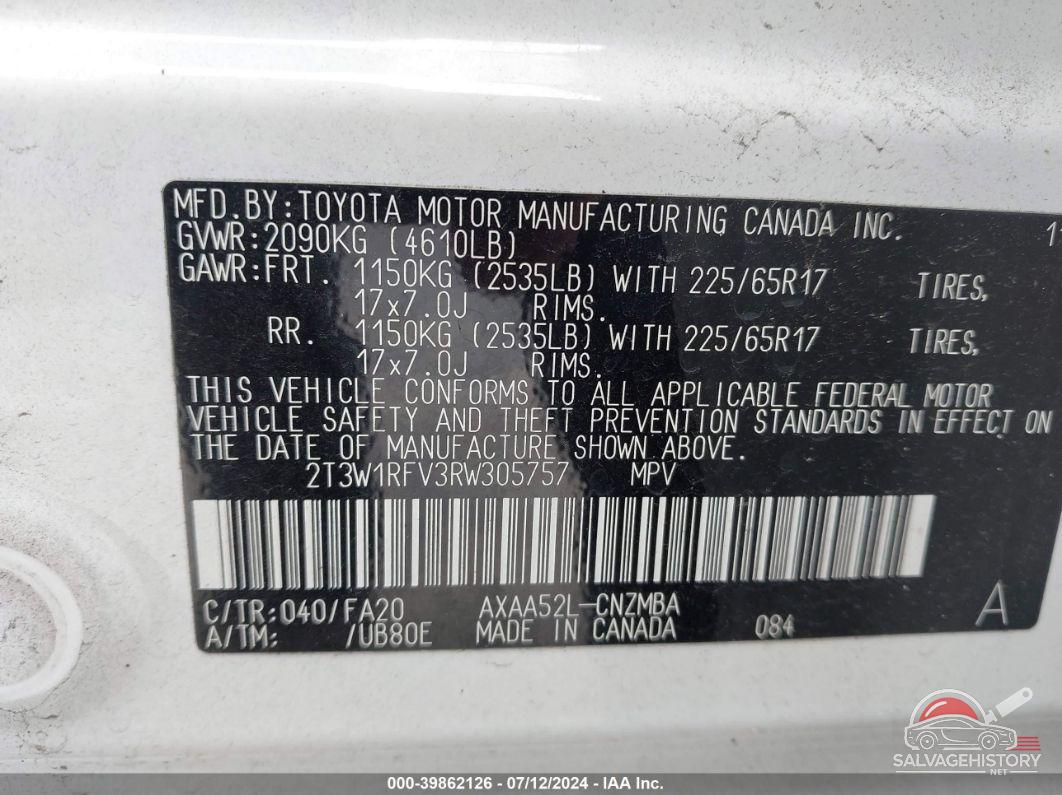 2T3W1RFV3RW305757 2024 TOYOTA RAV4 photo no. 9