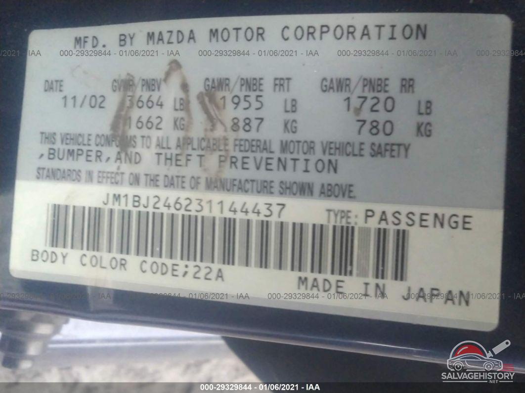 JM1BJ246231144437 2003 MAZDA PROTEGE5 photo no. 9