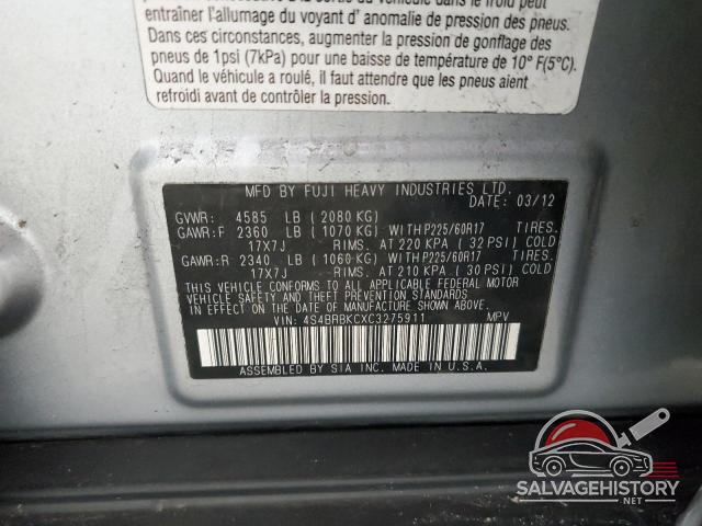 4S4BRBKCXC3275911 2012 SUBARU OUTBACK photo no. 13