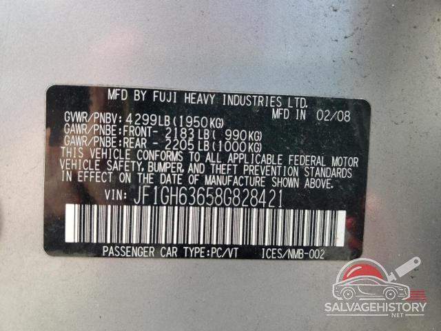 JF1GH63658G828421 2008 SUBARU IMPREZA photo no. 12
