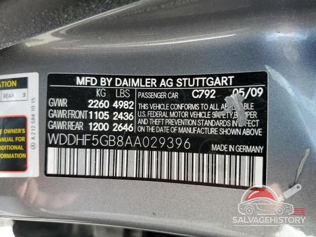 WDDHF5GB8AA029396 2010 MERCEDES-BENZ E-CLASS photo no. 13