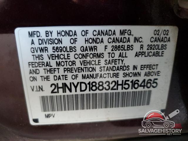 2HNYD18832H516465 2002 ACURA MDX photo no. 13