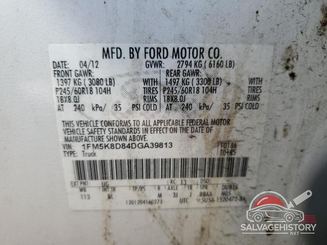 1FM5K8D84DGA39813 2013 FORD EXPLORER photo no. 13