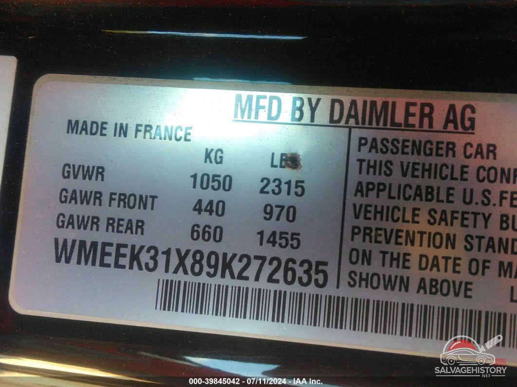 WMEEK31X89K272635 2009 SMART FORTWO photo no. 9