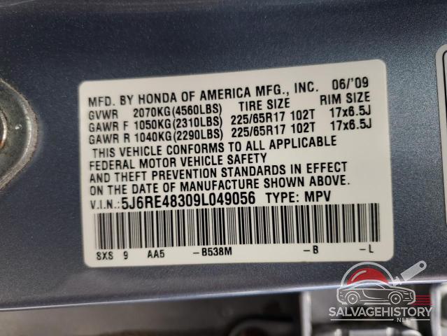 5J6RE48309L049056 2009 HONDA CRV photo no. 14