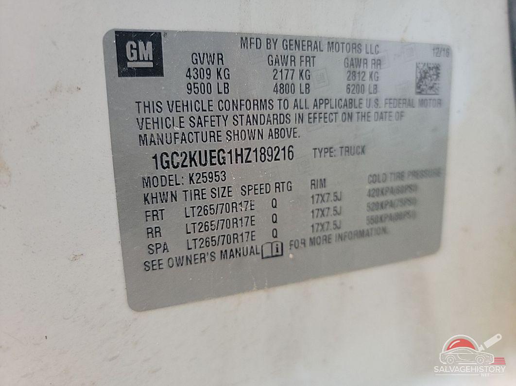 1GC2KUEG1HZ189216 2017 CHEVROLET SILVERADO photo no. 3