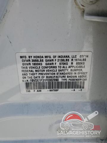 19VDE1F31FE002990 2015 ACURA ILX photo no. 13