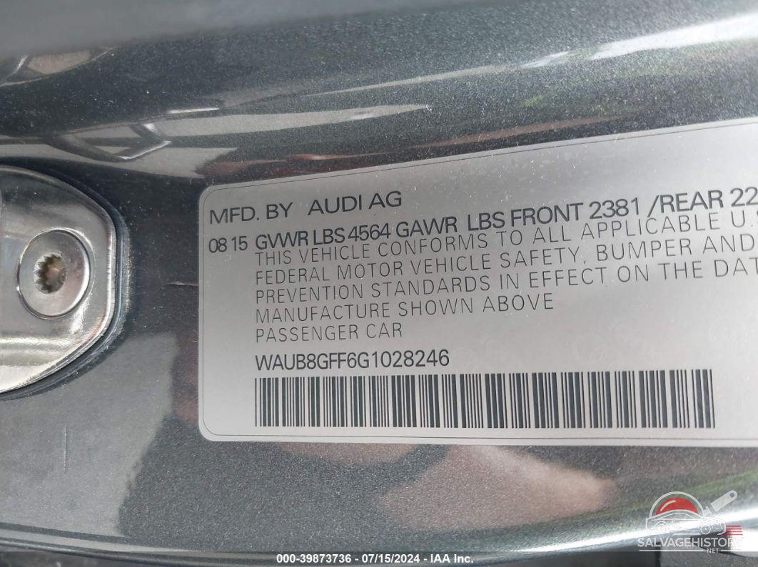 WAUB8GFF6G1028246 2016 AUDI A3 photo no. 9