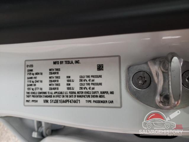 5YJ3E1EA4PF474471 2023 TESLA MODEL 3 photo no. 12