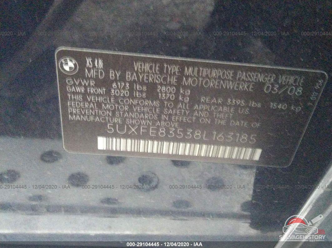 5UXFE83538L163185 2008 BMW X5 photo no. 9