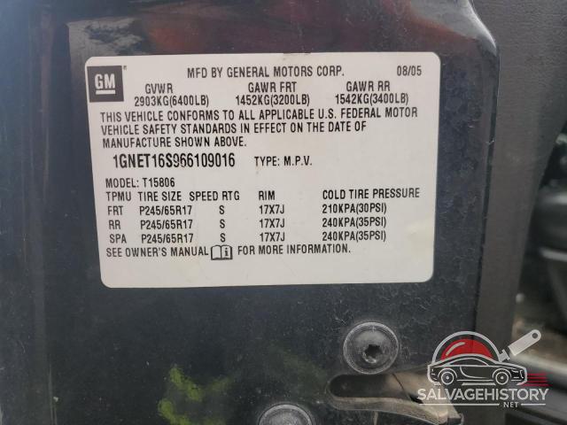 1GNET16S966109016 2006 CHEVROLET TRAILBLZR photo no. 12
