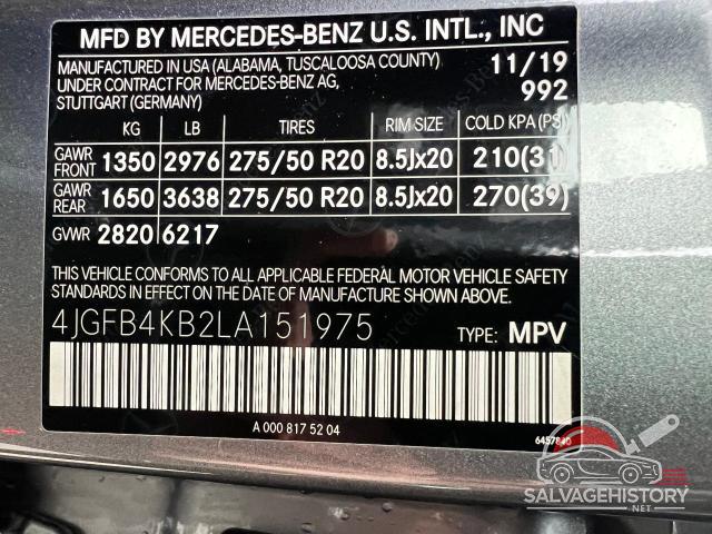 4JGFB4KB2LA151975 2020 MERCEDES-BENZ GLE-CLASS photo no. 14