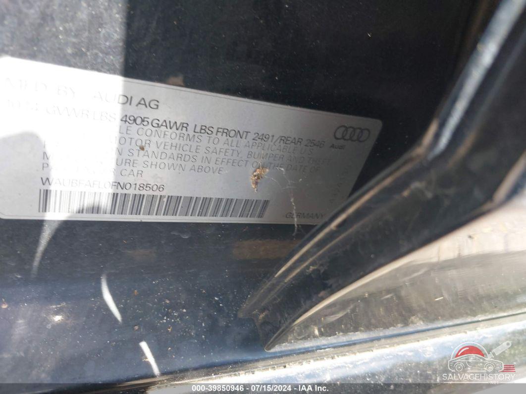WAUBFAFL0FN018506 2015 AUDI A4 photo no. 9