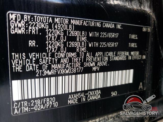 2T3MWRFVXKW038177 2019 TOYOTA RAV4 photo no. 14