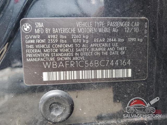 WBAFR1C56BC744164 2011 BMW 5 SERIES photo no. 12
